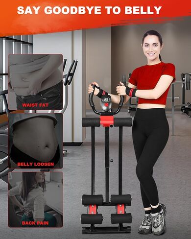GIKPAL Ab Machine, Adjustable Trainer for Home Gym, Ab Crunch Exercise Equipment for Beginner in Kuwait