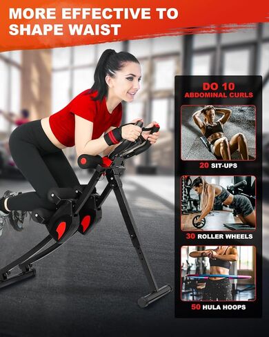 GIKPAL Ab Machine, Adjustable Trainer for Home Gym, Ab Crunch Exercise Equipment for Beginner in Kuwait
