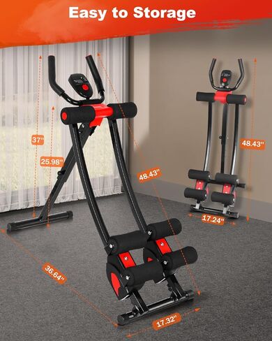GIKPAL Ab Machine, Adjustable Trainer for Home Gym, Ab Crunch Exercise Equipment for Beginner in Kuwait