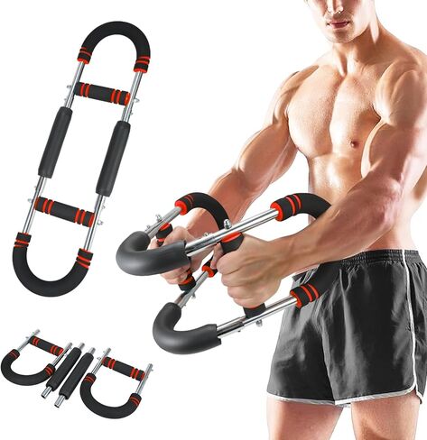Twister Arm Trainer - Adjustable 60-100lbs Resistance Arm & Chest Workout Equipment for Home Gym Fitness , Arm Strengthener for Men, Power Twister Bar for Biceps, Forearm & Shoulder Training in Saudi Arabia