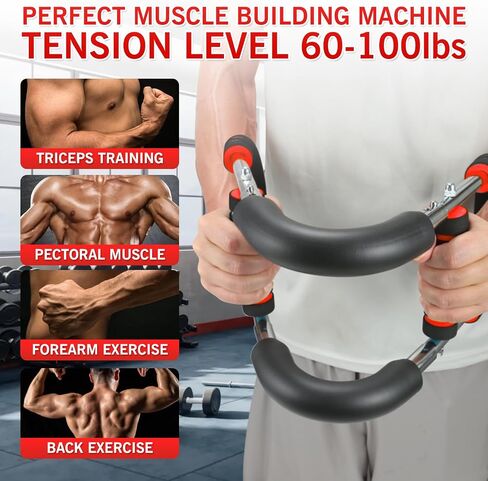 Twister Arm Trainer - Adjustable 60-100lbs Resistance Arm & Chest Workout Equipment for Home Gym Fitness , Arm Strengthener for Men, Power Twister Bar for Biceps, Forearm & Shoulder Training in Saudi Arabia