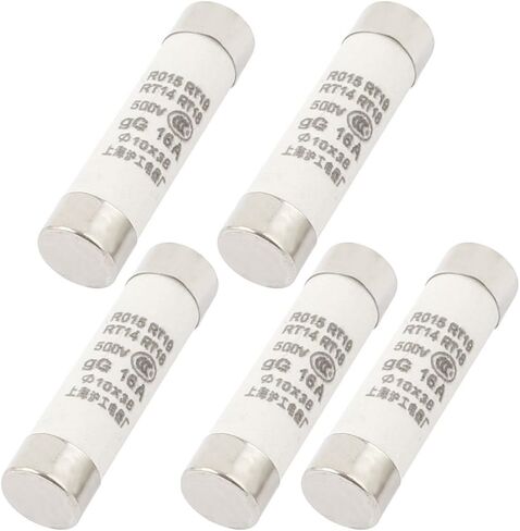 UXCELL 5 PCS 10MM × 38 مم من الصمامات الأسطوانية الصمامات الأسطوانية AC 500V 16A in Saudi Arabia