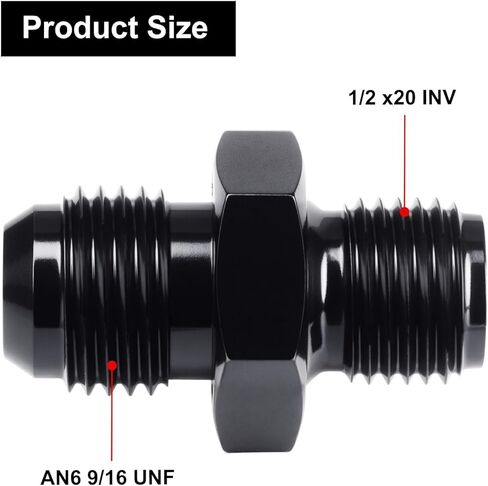 6AN Male to 5/8x18 Inverted Flare Thread Hose Fitting Adapter Straight in Kuwait