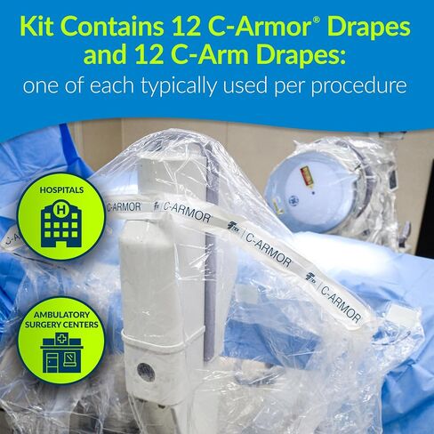 TIDI 5523 C-Armor Drape ― Designed to Protect The Sterile Field When Using a C-Arm Imaging System ― Quantity: 12 Sterile C-Armor Drapes ― Medical Supplies in Kuwait