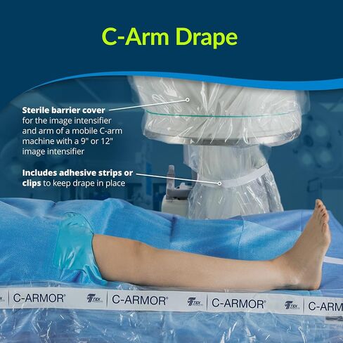 TIDI 5523 C-Armor Drape ― Designed to Protect The Sterile Field When Using a C-Arm Imaging System ― Quantity: 12 Sterile C-Armor Drapes ― Medical Supplies in Kuwait