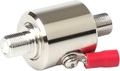Lightning Arrestor F Male to F Female DC-3GHz 75 ohm Cellular 2G 3G 4G LTE CATV Satellite with 90V Gas Tube Surge Arrester (Lightning Arrester F Male to Female) in Kuwait