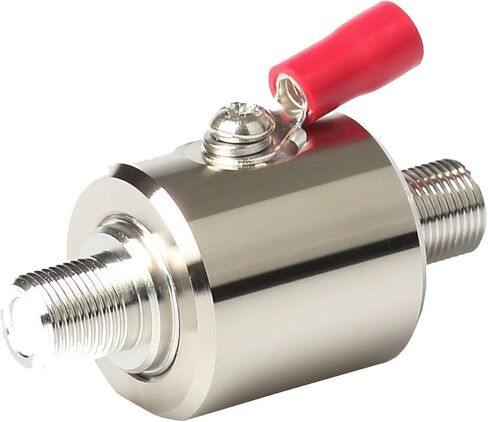 Lightning Arrestor F Male to F Female DC-3GHz 75 ohm Cellular 2G 3G 4G LTE CATV Satellite with 90V Gas Tube Surge Arrester (Lightning Arrester F Male to Female) in Kuwait