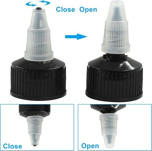 12pcs 24/410 Twist Top Caps ، قبعات استبدال الزجاجة بزجاجة لزجاجات الضغط ، زجاجات الغراء (أسود) in Kuwait