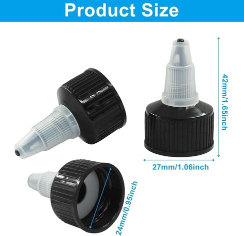12pcs 24/410 Twist Top Caps ، قبعات استبدال الزجاجة بزجاجة لزجاجات الضغط ، زجاجات الغراء (أسود) in Saudi Arabia