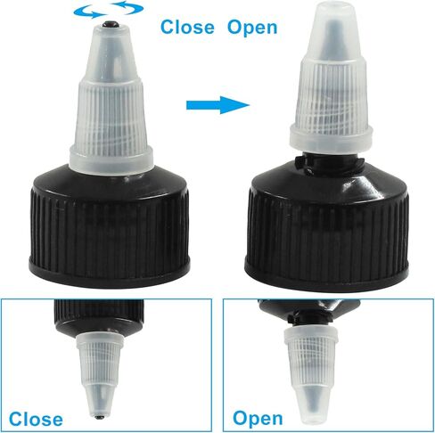 12pcs 24/410 Twist Top Caps ، قبعات استبدال الزجاجة بزجاجة لزجاجات الضغط ، زجاجات الغراء (أسود) in Saudi Arabia