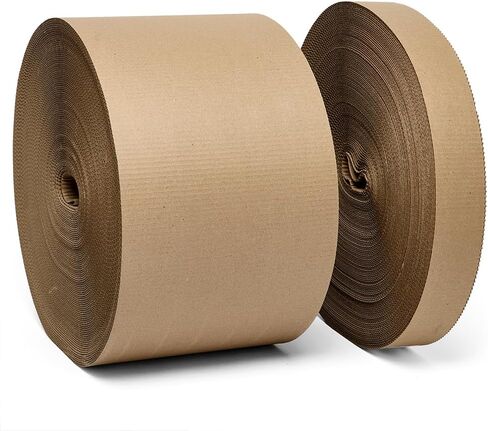 Paper Mart Corrugated Cardboard Roll, 6 Inches x 250 Linear Feet Roll, Regular “B" Flute ⅛ Inch Thick and 50/50 Basis Packing Paper Roll in Saudi Arabia