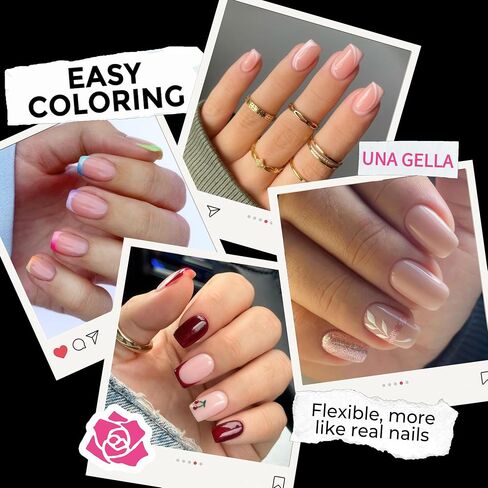 UNA GELLA Short Square Fake Nails 216pcs Short Square Press on Nails Pre-shape Short Square Gel Nail Tips for Full Cover Acrylic Short Square Nails False Nails For Nail Extension Home DIY Nail Salon 12 Sizes Gelly Tips in Saudi Arabia