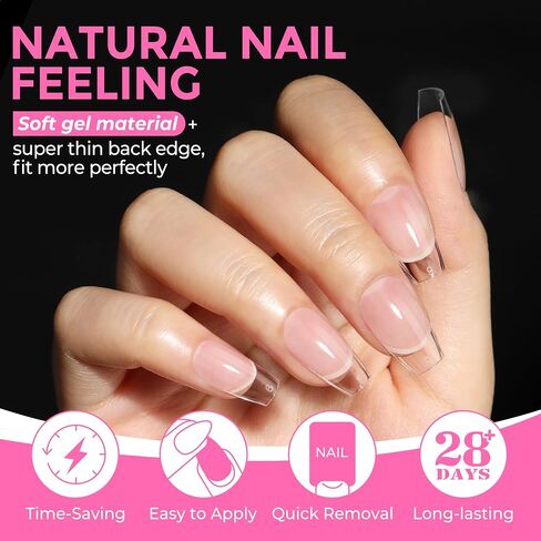 UNA GELLA Short Coffin Fake Nails 216pcs Short Coffin Press on Nails Pre-shape Short Coffin Gel Nail Tips for Full Cover Acrylic Short Coffin Nails False Nails For Nail Extension Home DIY Nail Salon 12 Sizes Gelly Tips in Kuwait