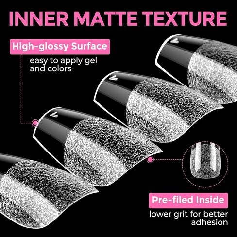 UNA GELLA Short Coffin Fake Nails 216pcs Short Coffin Press on Nails Pre-shape Short Coffin Gel Nail Tips for Full Cover Acrylic Short Coffin Nails False Nails For Nail Extension Home DIY Nail Salon 12 Sizes Gelly Tips in Kuwait