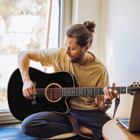 Vangoa Advanced 12 String Guitar ، الحجم الكامل اثني عشر سلسلة الغيتار acoustic 4 band band eq electroacoustic مجموعة للمبتدئين البالغين المتوسطين ، قمة شجرة التنوب ، glossy natural in Kuwait
