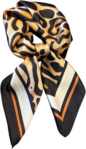 Floerns Women's Cheetah Print Silk Square Scarf Headscarf Hair Scarf Hair Kerchief in Saudi Arabia