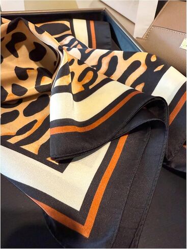 Floerns Women's Cheetah Print Silk Square Scarf Headscarf Hair Scarf Hair Kerchief in Saudi Arabia