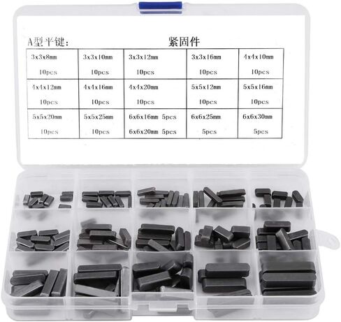 Motor Shaft Keys Set, Stainless Steel Key Stock Assortment 140pcs Round Ended FeatherKey Parallel Drive Shaft Keys Set 8mm 10mm 12mm 16mm 20mm 25mm 30mm in Kuwait