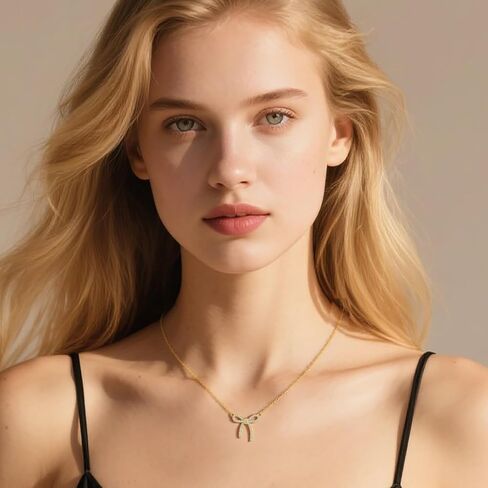Reffeer Solid 925 Sterling Silver CZ Bow Necklace Choker for Women Teens Crystal Bow Pendant Necklace Bowknot Choker Necklace in Saudi Arabia