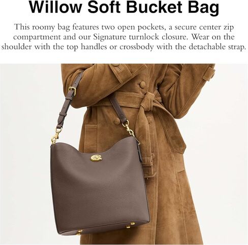 Coach Willow Soft Bucket Bag in Denim, B4/Deep Blue in Kuwait