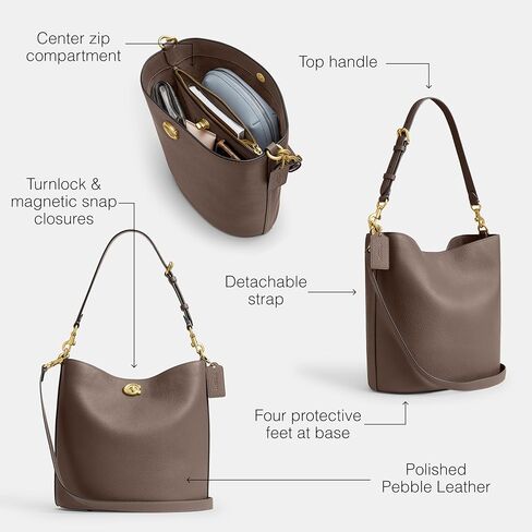 Coach Willow Soft Bucket Bag in Denim, B4/Deep Blue in Kuwait