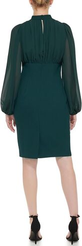 Vince Camuto Women's Chiffon Balloon Sleeve V-Neck Crepe Sheath Mini Dress in Saudi Arabia
