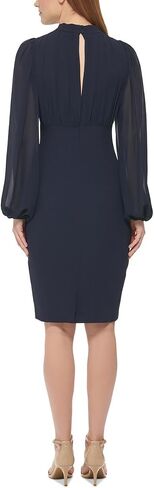 Vince Camuto Women's Chiffon Balloon Sleeve V-Neck Crepe Sheath Mini Dress in Saudi Arabia