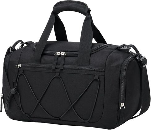 Vorspack Gym Bag for Men - 21 Inches Small Duffle Bag for Travel Lightweight Duffel Bag with Shoe Compartment Personal Item Travel Bag Weekender Bag for Travel Sports Gym - Black in Saudi Arabia