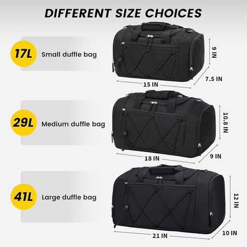 Vorspack Gym Bag for Men - 21 Inches Small Duffle Bag for Travel Lightweight Duffel Bag with Shoe Compartment Personal Item Travel Bag Weekender Bag for Travel Sports Gym - Black in Saudi Arabia