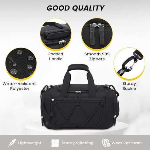 Vorspack Gym Bag for Men - 21 Inches Small Duffle Bag for Travel Lightweight Duffel Bag with Shoe Compartment Personal Item Travel Bag Weekender Bag for Travel Sports Gym - Black in Saudi Arabia