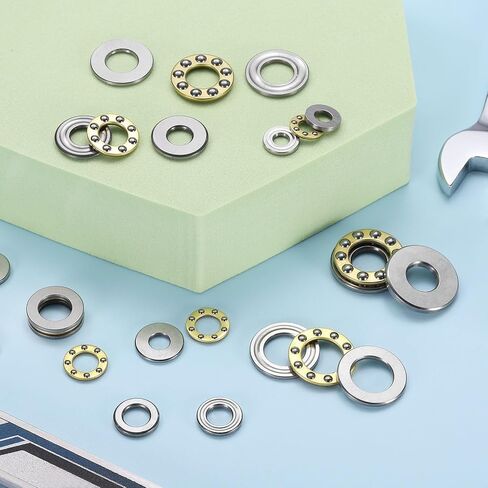 uxcell 4pcs F6-11M Thrust Ball Bearings, 6mm x 11mm x 4.5mm Miniature Thrust Bearing with Washers Chrome Steel Single Direction for Conveyor Systems Machine Tools in Saudi Arabia