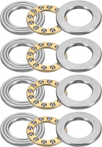 uxcell 4pcs F6-11M Thrust Ball Bearings, 6mm x 11mm x 4.5mm Miniature Thrust Bearing with Washers Chrome Steel Single Direction for Conveyor Systems Machine Tools in Saudi Arabia