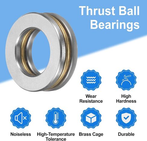 uxcell 4pcs F6-11M Thrust Ball Bearings, 6mm x 11mm x 4.5mm Miniature Thrust Bearing with Washers Chrome Steel Single Direction for Conveyor Systems Machine Tools in Saudi Arabia