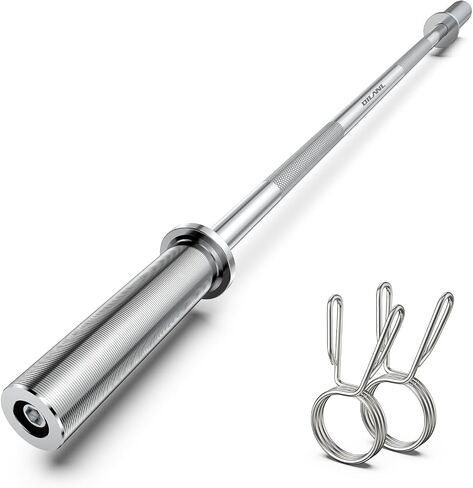 Bar Olympic Barbell Bar 55 "، 2in-eightwing Bar Standard Bars Straight Barks for Bench Press/Hip Thrusts/Biceps/Jounds/القرفصاء/التدريب على الجمنازيوم المنزلي ، 2 أطواق (سعة 500 رطل) in Saudi Arabia