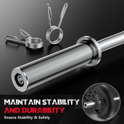 Bar Olympic Barbell Bar 55 "، 2in-eightwing Bar Standard Bars Straight Barks for Bench Press/Hip Thrusts/Biceps/Jounds/القرفصاء/التدريب على الجمنازيوم المنزلي ، 2 أطواق (سعة 500 رطل) in Saudi Arabia