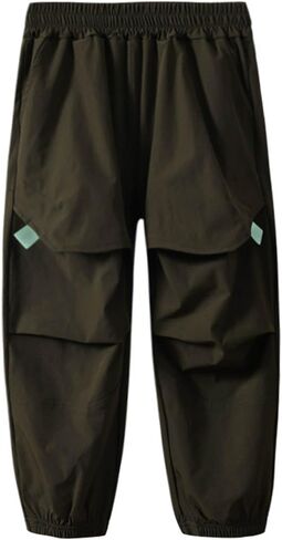 Cargo Pants for Girls Baggy Solid High Elastic Waist Drawstring Jogger Trousers Kids Y2K Parachute Pant with Pockets in Saudi Arabia