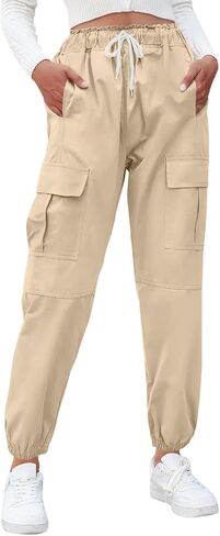 Cargo Pants for Girls 10-12 Petite Drawstring High Waisted Boy Joggers Summer Casual Light Workout Hiking Pants in Saudi Arabia