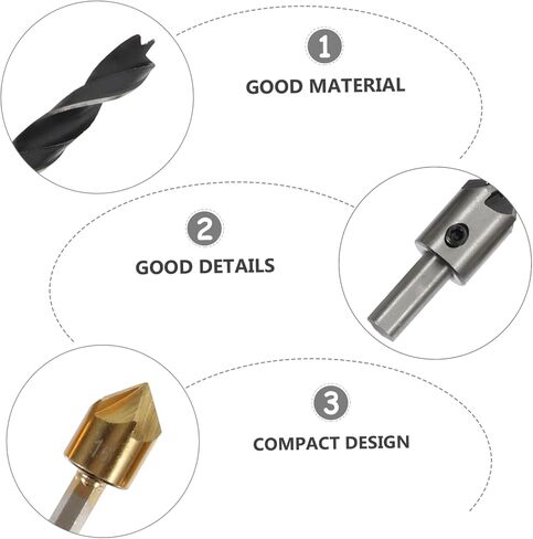Woodworking Drill Bits Countersink Drill Bits Plug Cutter Kit Home Decor Tools in Saudi Arabia