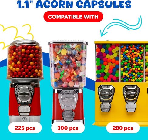 Capsule Vending Machine Translucent Acorn Capsules Empty 30 pcs 1.1 inch - Gumball Machine Capsules Refill Bulk Party Favors - Easter Basket Stuffers - DIY Craft Supplies in Saudi Arabia