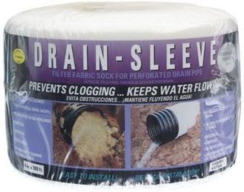 Drain Sleeve Filter Fabric Sock 4" X 100', 3-pack in Saudi Arabia
