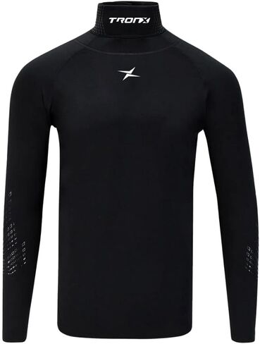 Tronx Compression Hockey Shirt مع Neckguard - الأكمام الطويلة رقبة حارس الرقبة حماية للرجال الأولاد البالغين والشباب in Saudi Arabia