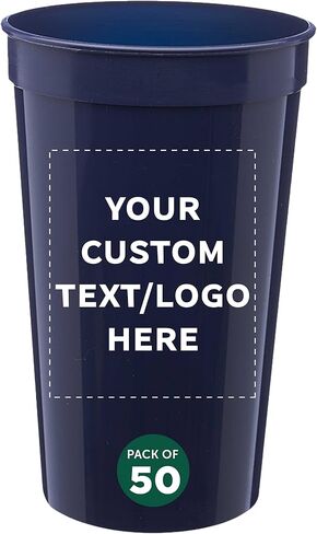 DISCOUNT PROMOS Custom Plastic Stadium Cups 22 oz. Set of 100, Personalized Bulk Pack - Perfect for Birthdays, Picnic, Beach, Parties - Translucent White in Saudi Arabia