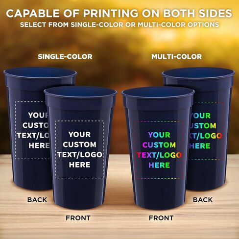 DISCOUNT PROMOS Custom Plastic Stadium Cups 22 oz. Set of 100, Personalized Bulk Pack - Perfect for Birthdays, Picnic, Beach, Parties - Translucent White in Saudi Arabia