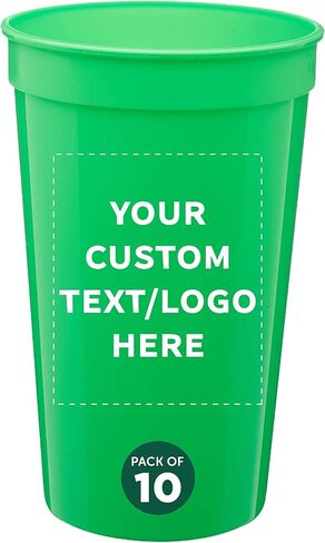 DISCOUNT PROMOS Custom Plastic Stadium Cups 22 oz. Set of 100, Personalized Bulk Pack - Perfect for Birthdays, Picnic, Beach, Parties - Translucent White in Saudi Arabia