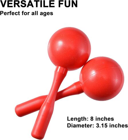 Maracas for Kids Adults, 8 Inch, Set of 2, Red in Saudi Arabia