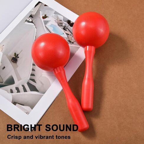 Maracas for Kids Adults, 8 Inch, Set of 2, Red in Saudi Arabia