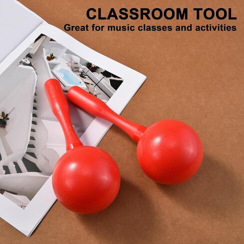 Maracas for Kids Adults, 8 Inch, Set of 2, Red in Saudi Arabia