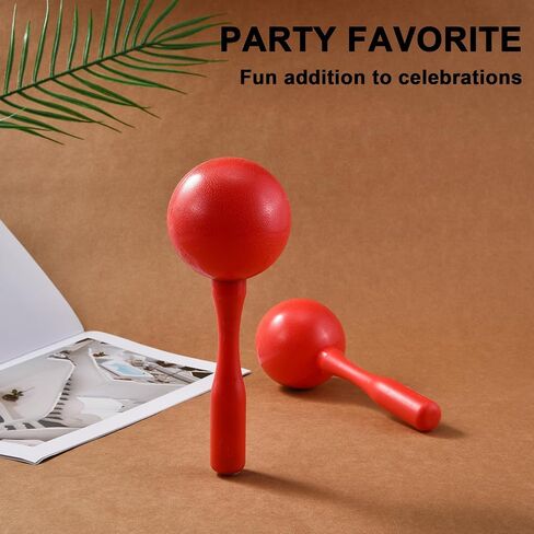 Maracas for Kids Adults, 8 Inch, Set of 2, Red in Saudi Arabia