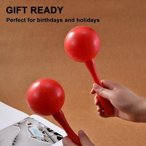 Maracas for Kids Adults, 8 Inch, Set of 2, Red in Saudi Arabia