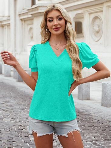 Womens Beach Vacation Tops Cute Blouses Spring T Trants Disual Dary Tees Fashion Endery Endery 2025 in Saudi Arabia